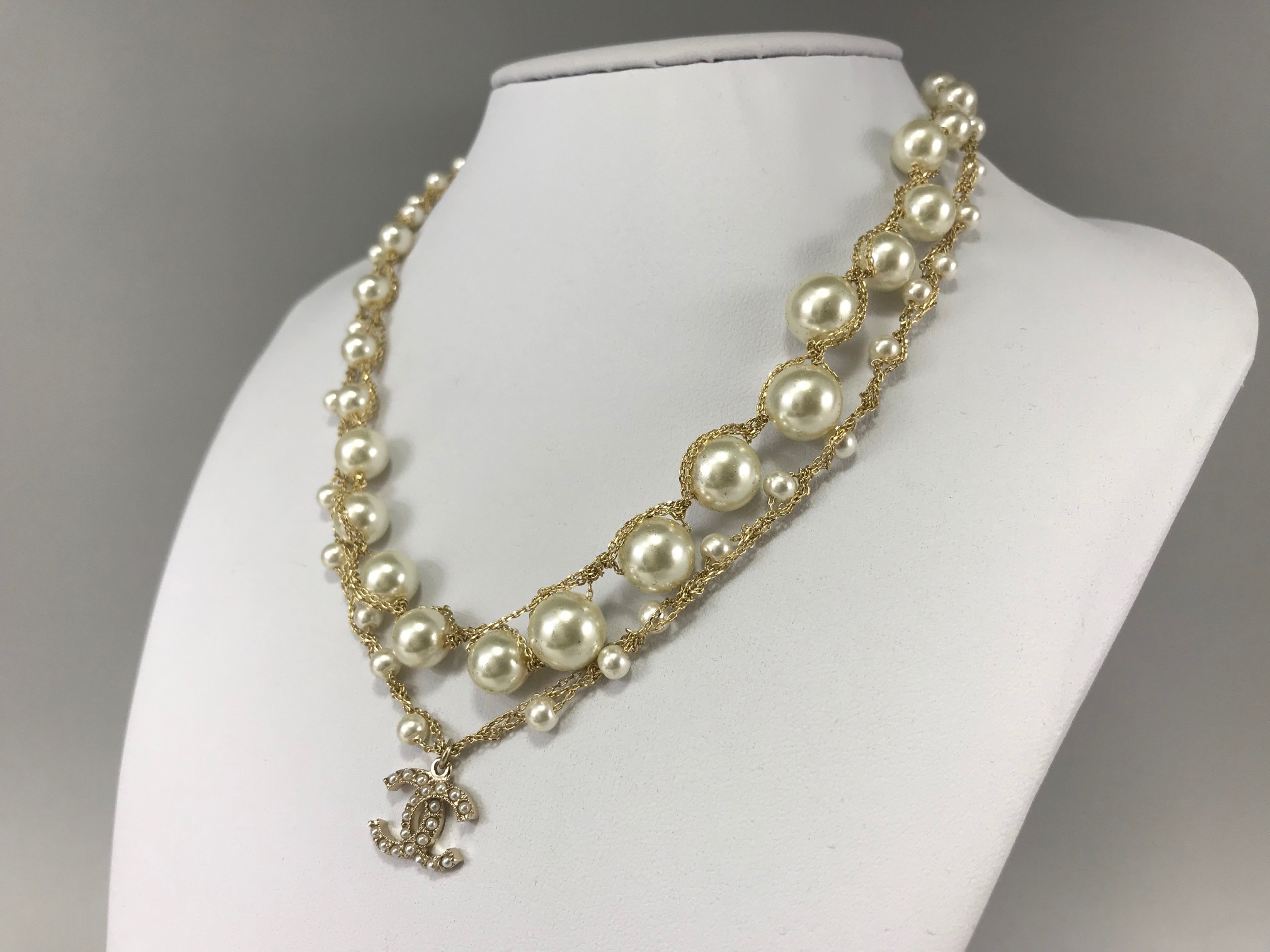 CHANEL【シャネル】GP フェイクパール付 二連ネックレス 画像1