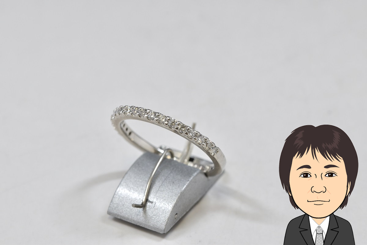 Pt900 プラチナ ダイヤモンド ハーフエタニティ 指輪 画像1