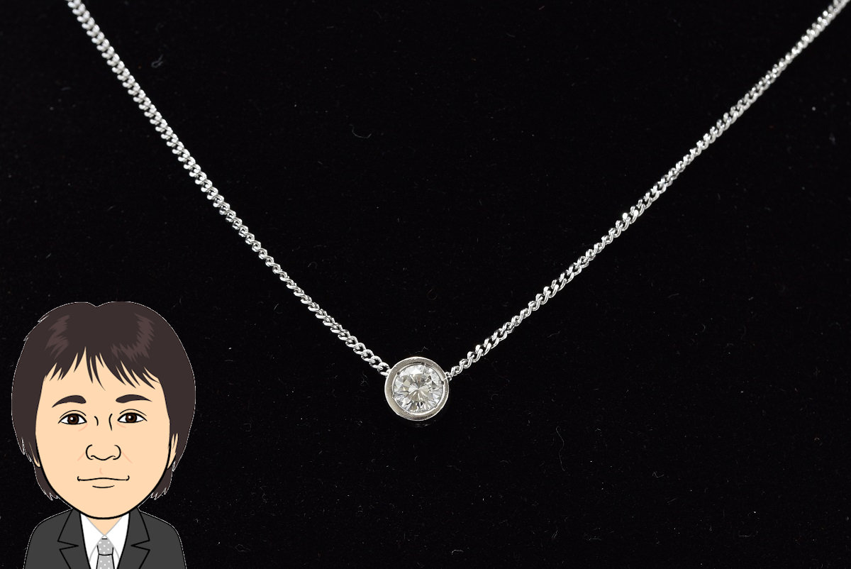 Pt850/Pt プラチナ ダイヤモンド プチネックレス 画像1