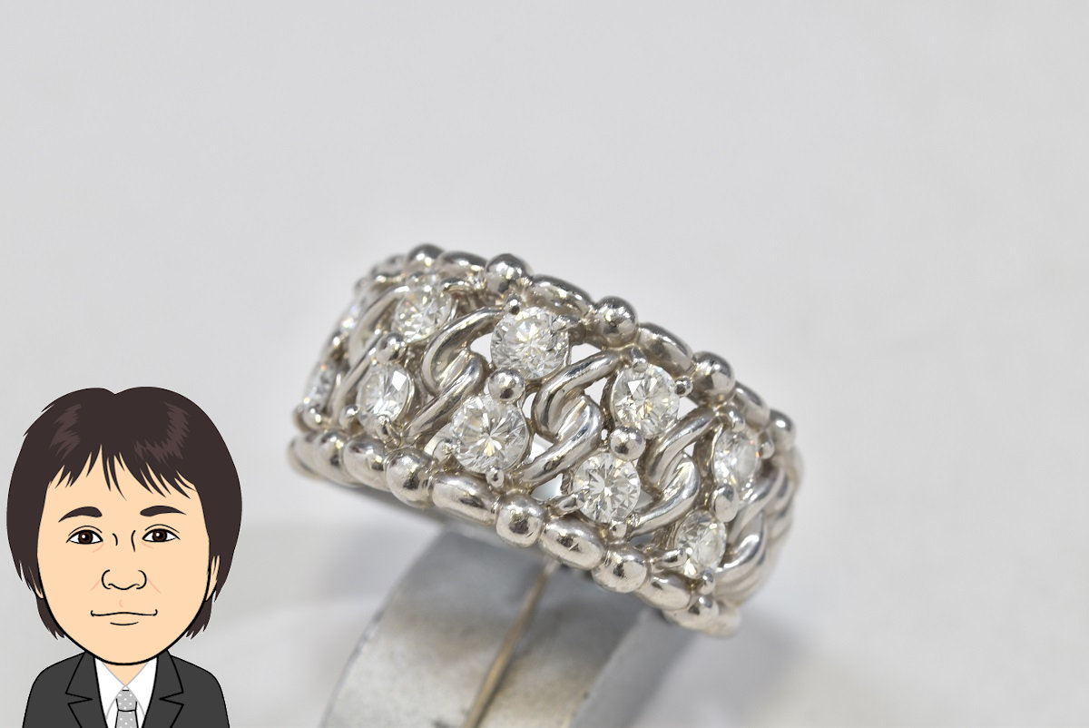 Pt900 プラチナ ダイヤモンド 指輪 画像1