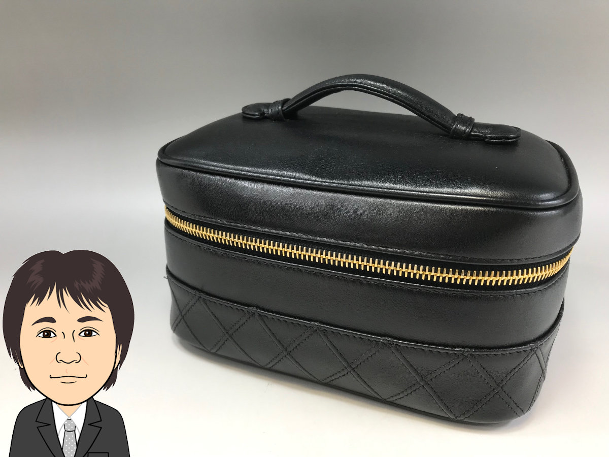 CHANEL 【シャネル】 黒 キャビアスキン バニティバッグ 画像1