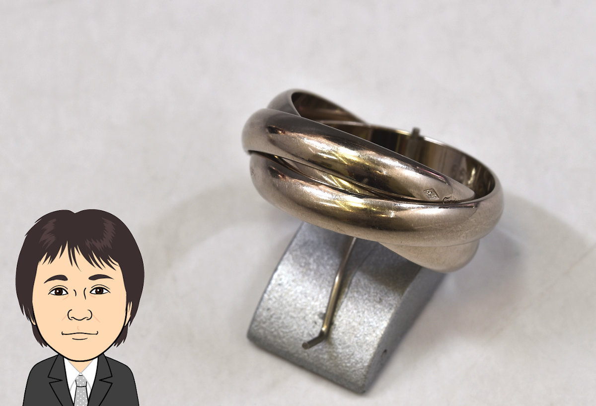 Cartier 【カルティエ】 K18WG トリニティリング 指輪 画像1