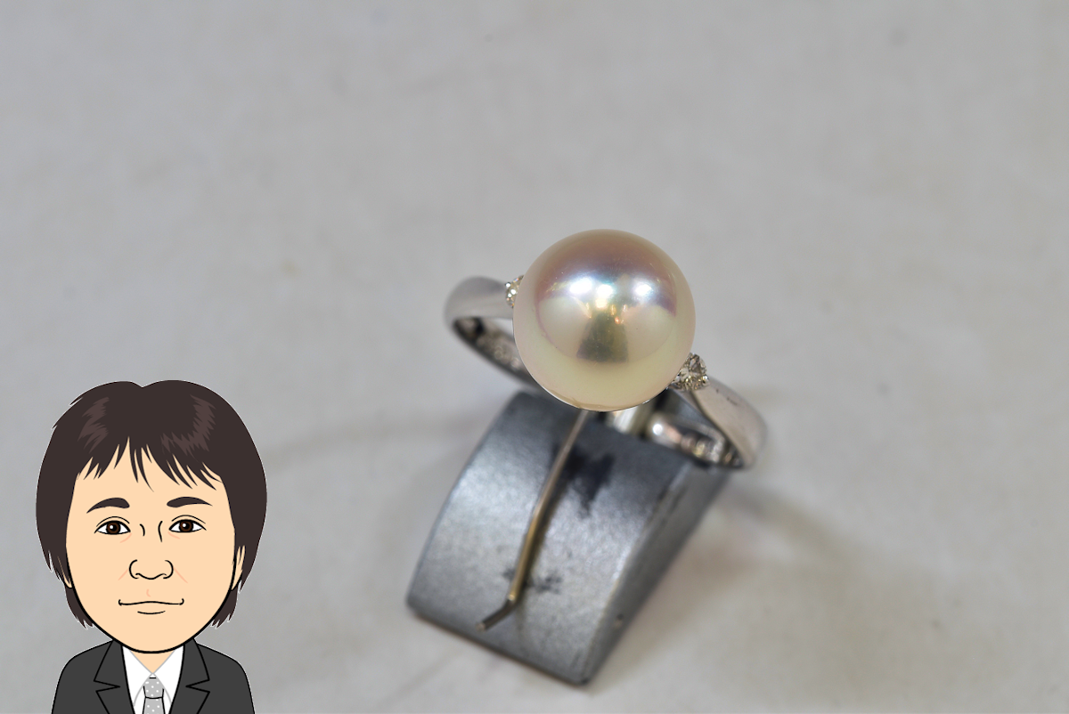 Pt900 プラチナ900 パール ダイヤモンド 指輪 画像1