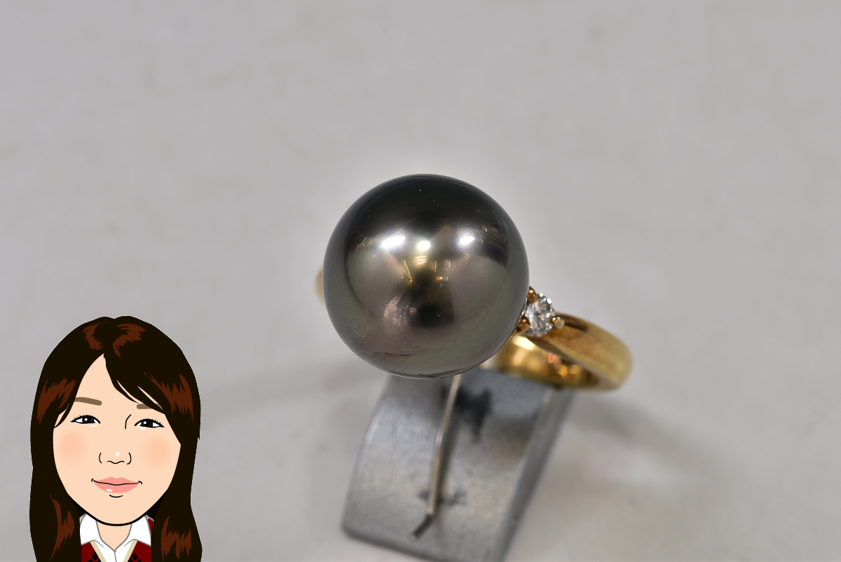 K18 18金 パール ダイヤモンド 指輪 画像1