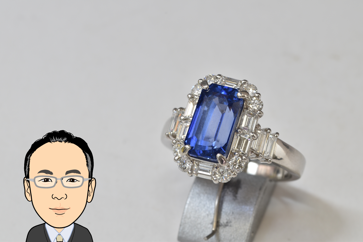 Pt900 プラチナ900 サファイア 指輪 画像1
