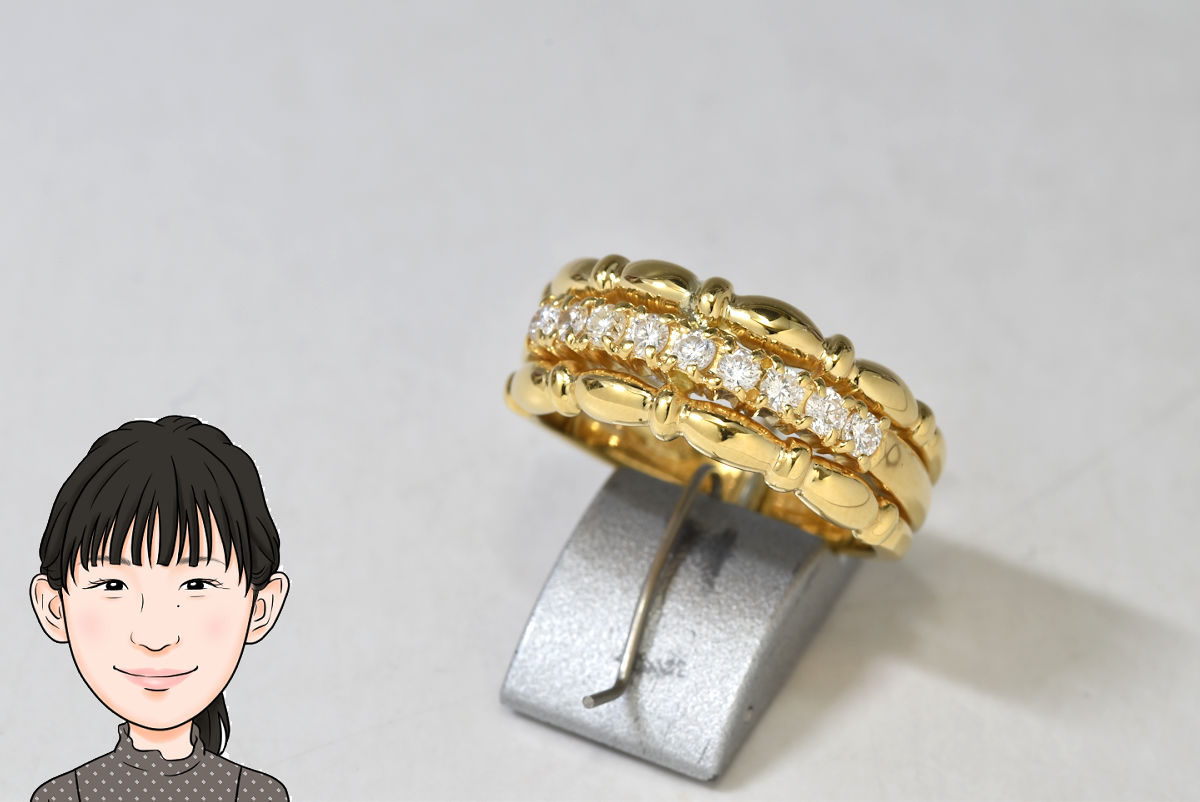 K18 18金 ダイヤモンド 指輪 画像1
