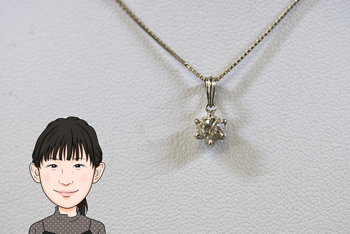 K18WG/Pt ホワイトゴールド プラチナ ダイヤモンド ネックレス 画像1