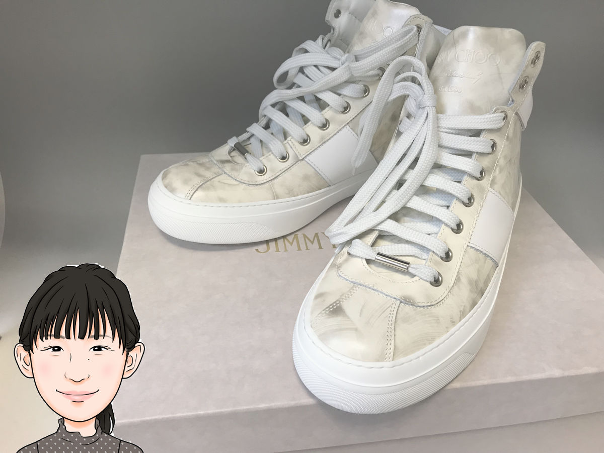 JIMMY CHOO 【ジミーチュウ】 白 ハイカットスニーカー 靴 画像1