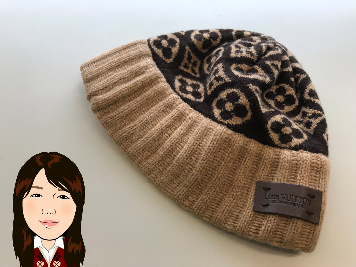 LOUIS VUITTON【ルイヴィトン】モノグラム カシミア ニット帽 帽子 画像1