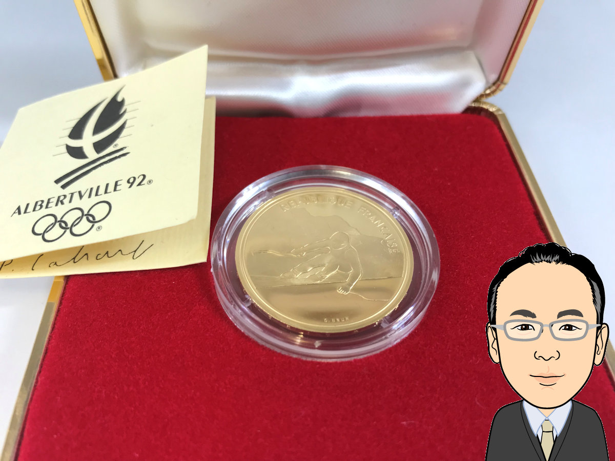 K22 記念金貨 アルベールビル冬季五輪 500フラン 画像1