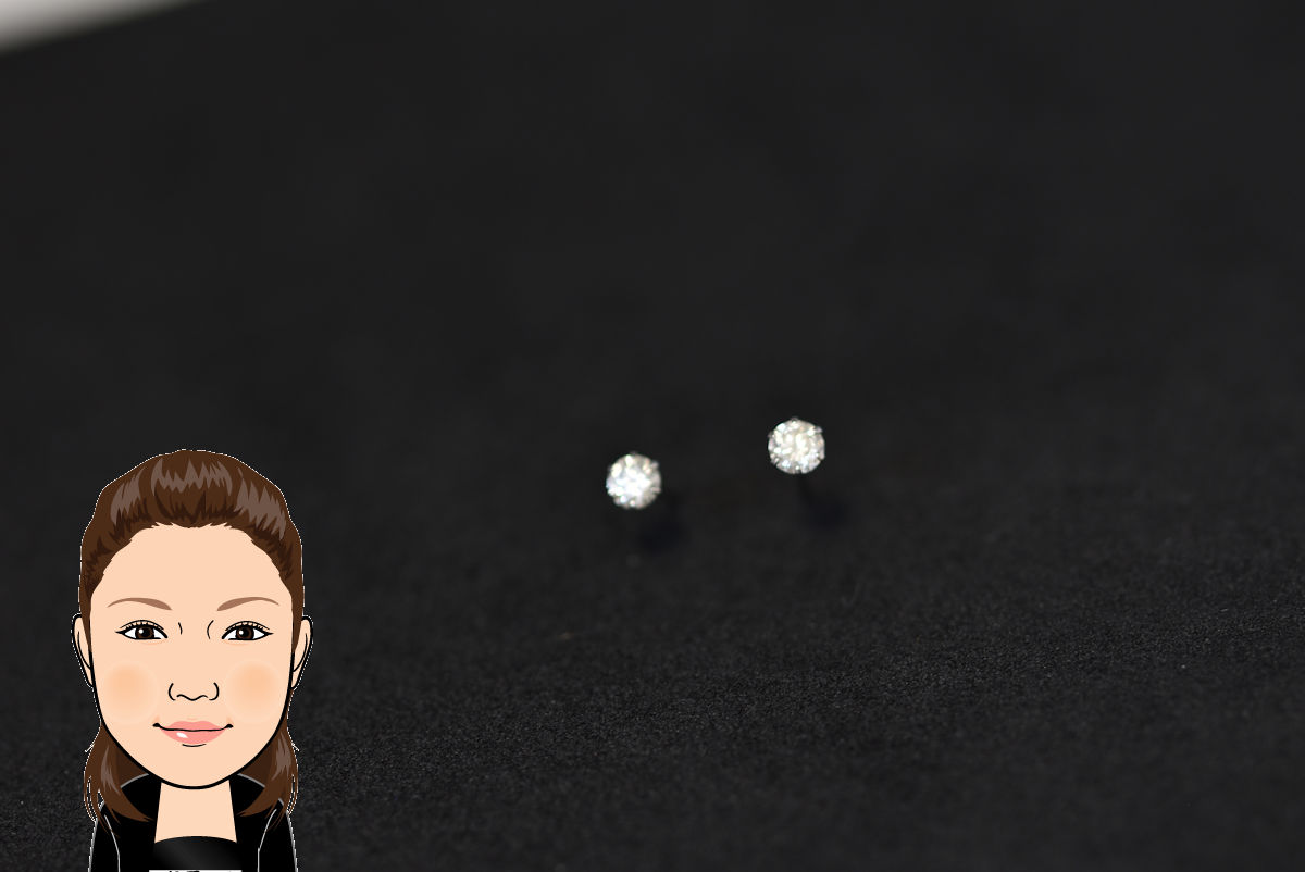 Pt900 プラチナ ダイヤモンド ピアス 画像1