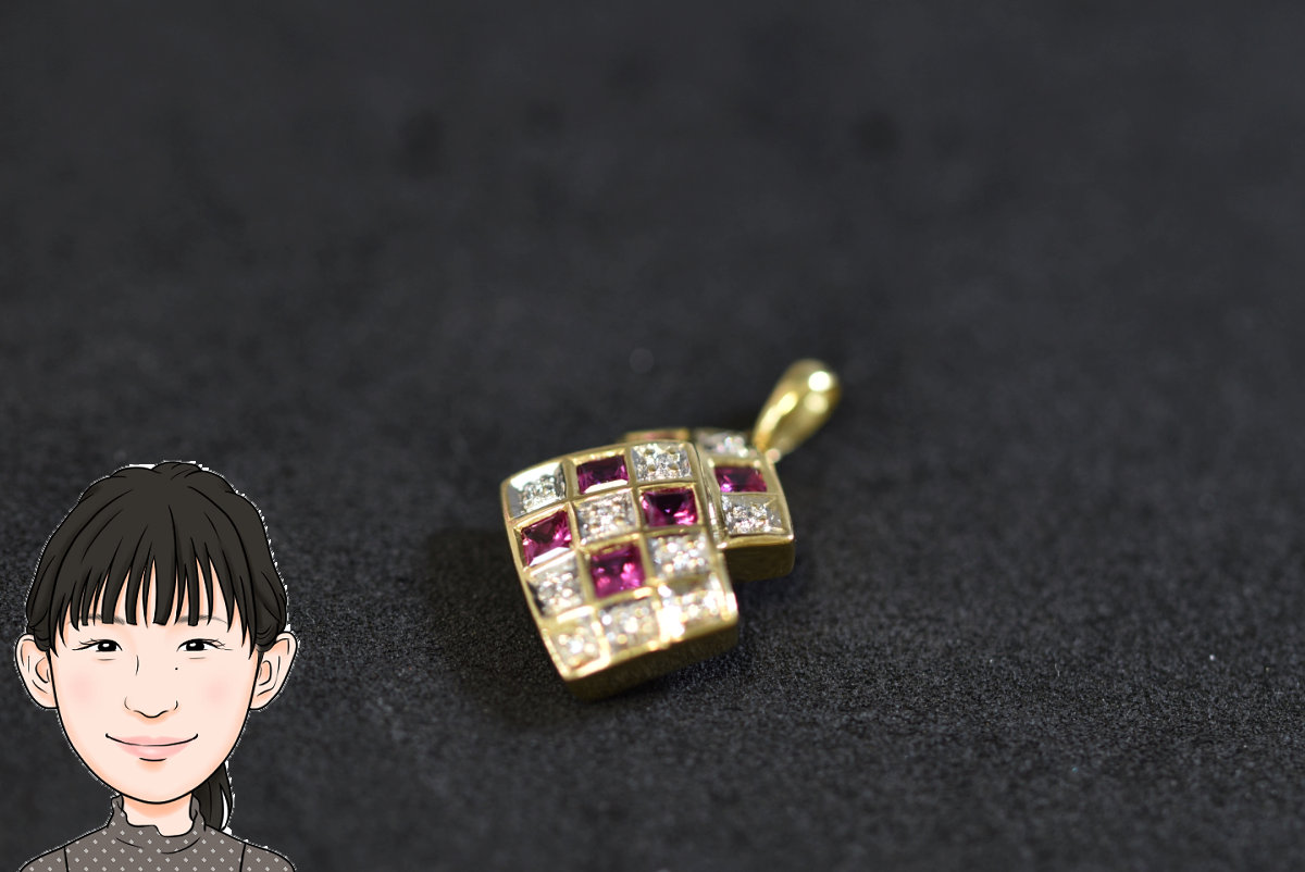 K18 18金 ルビー ダイヤモンド ペンダントトップ 画像1