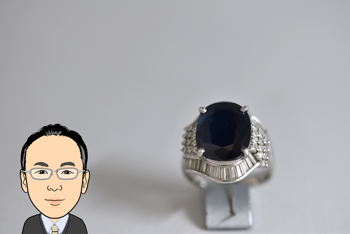 Pt900 プラチナ900 サファイア ダイヤモンド 指輪 リング 画像1
