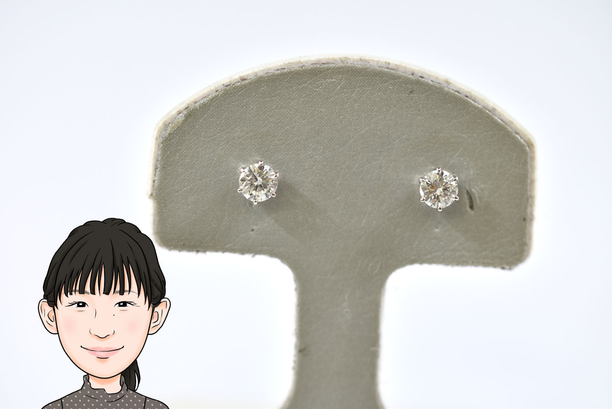 Pt900 プラチナ ダイヤモンド ピアス 画像1