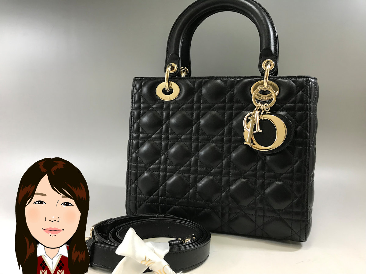 C.Dior 【クリスチャンディオール】レディディオール 黒革 2WAYバッグ 画像1