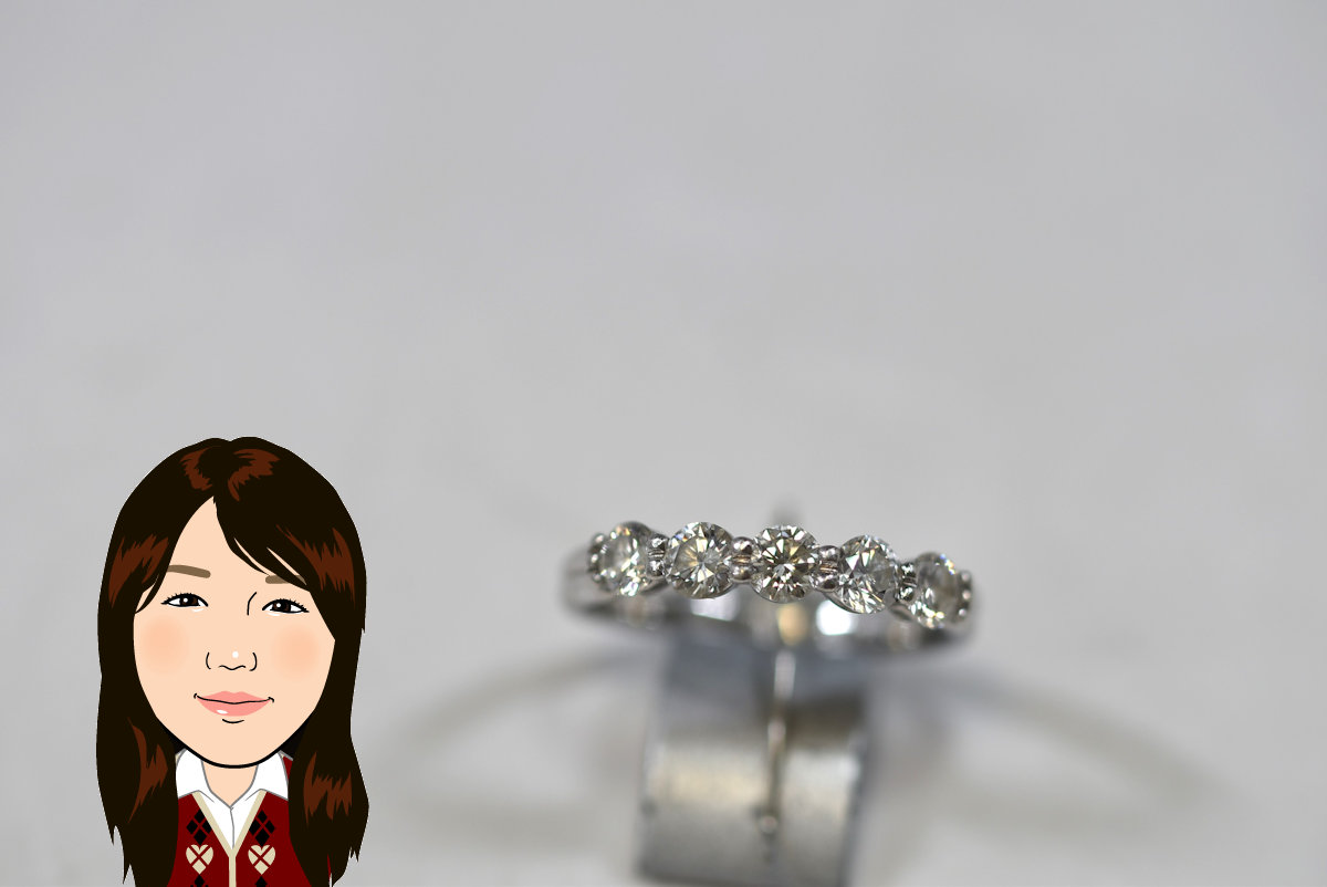 Pt900 プラチナ ダイヤモンド付き指輪 画像1
