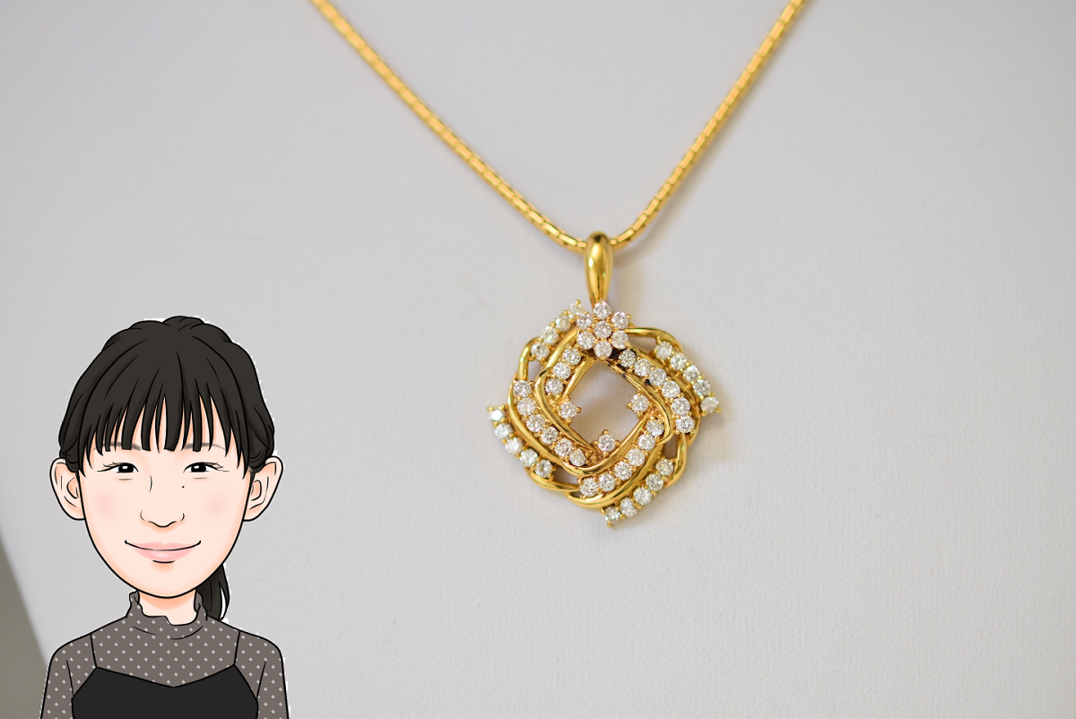 K18 18金 ダイヤモンド ネックレス 画像1
