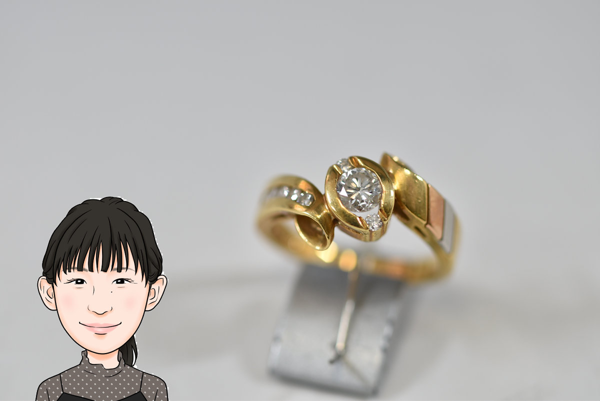 K18/Pt900 18金 プラチナ ダイヤモンド 指輪 リング 画像1