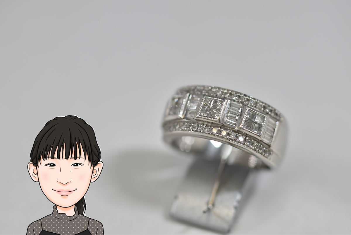 Pt900 プラチナ ダイヤモンド 指輪 画像1