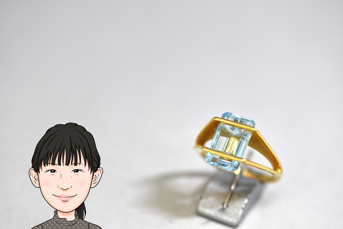 K18 18金 アクアマリン 指輪 リング 画像1