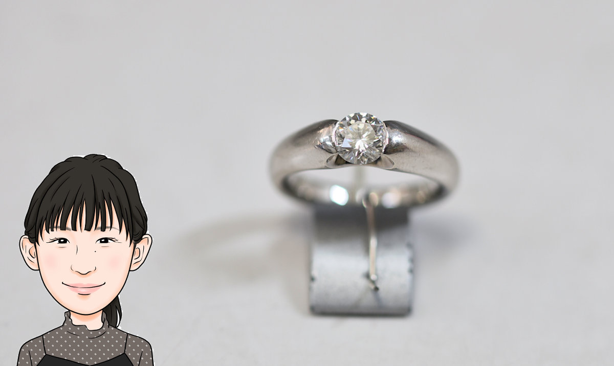Pt900 ダイヤモンド 立爪指輪 婚約指輪 画像1