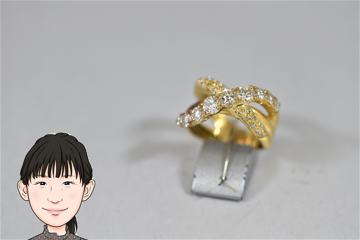 K18 18金 ダイヤモンド 指輪 画像1