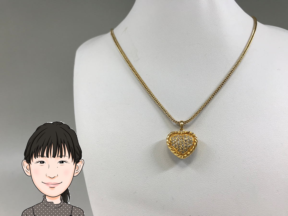 K18 ダイヤモンド ハート ネックレス NC 画像1