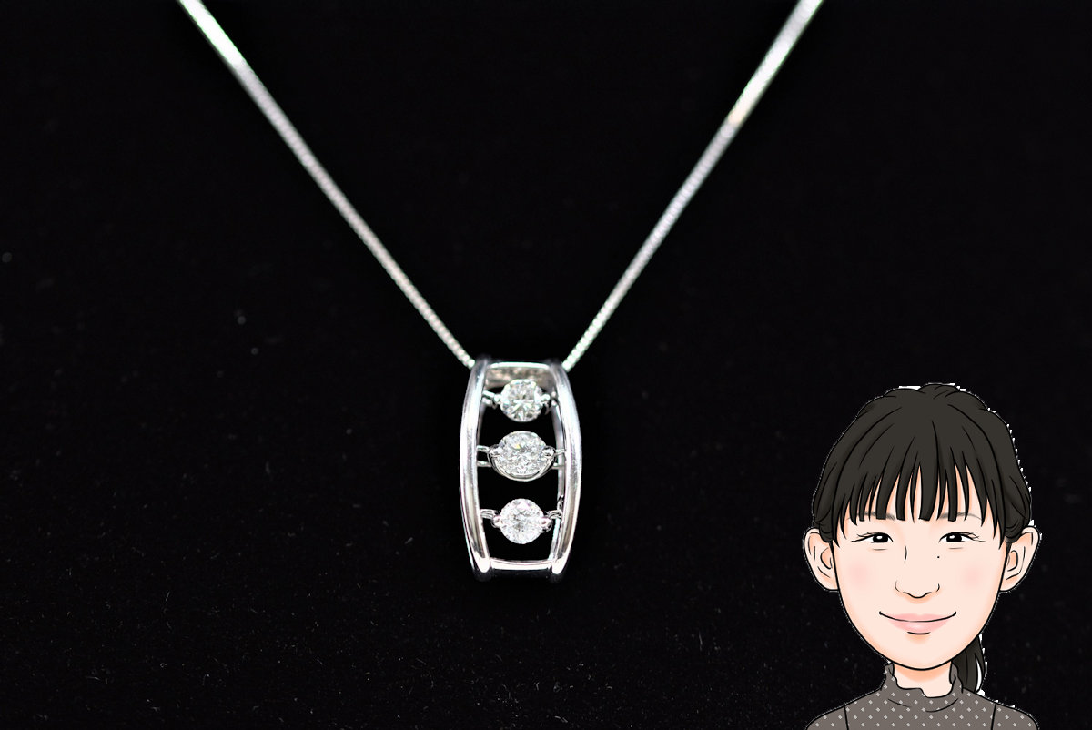 K18WG 18金 ホワイトゴールド ダイヤモンド ネックレス 画像1