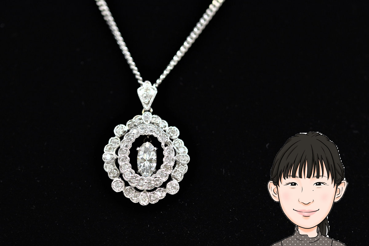 Pt850 Pt900 プラチナ ダイヤモンド ネックレス 画像1