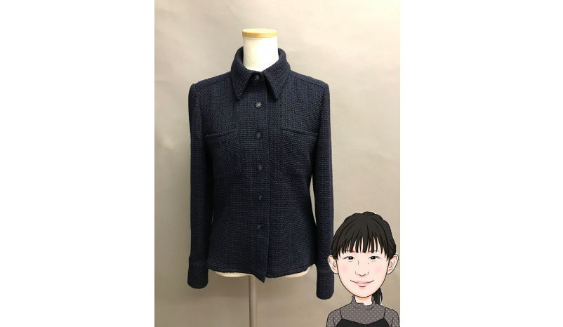 CHANEL 【シャネル】 ネイビー ツイード ジャケット コート 画像1