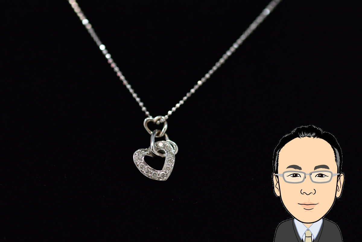 K18WG 18金 ホワイトゴールド ダイヤモンド ネックレス 画像1