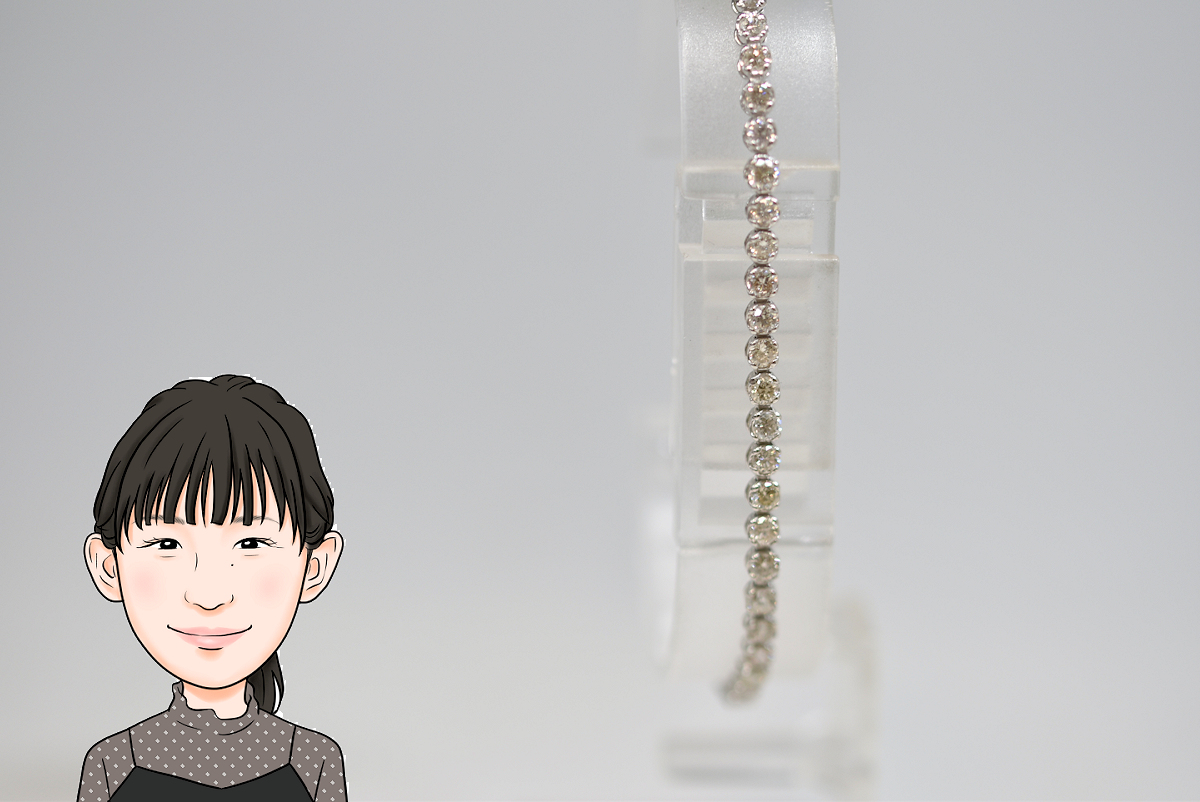 Pt850 【プラチナ】 ダイヤモンド テニスブレスレット 画像1