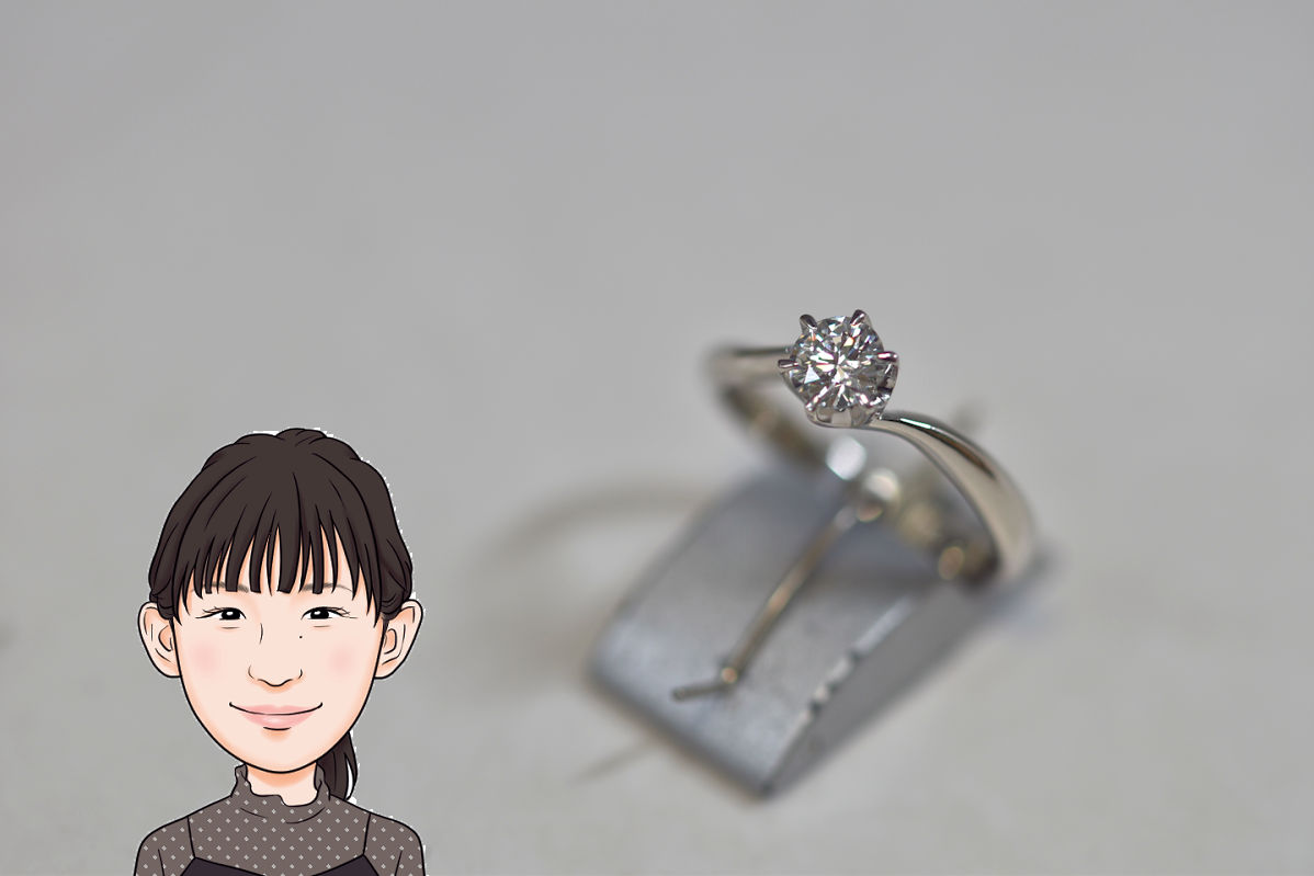 Pt900 【プラチナ】 ダイヤモンド 立爪指輪 婚約指輪 画像1