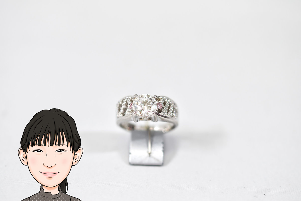 Pt900 プラチナ ダイヤモンド 立爪指輪 画像1
