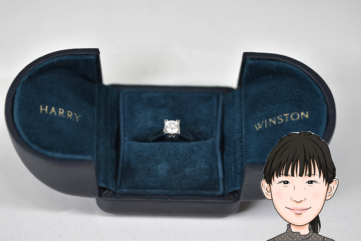 Harry Winston 【ハリーウィンストン】 Pt950 ダイヤモンド 立爪指輪 婚約指輪 画像1