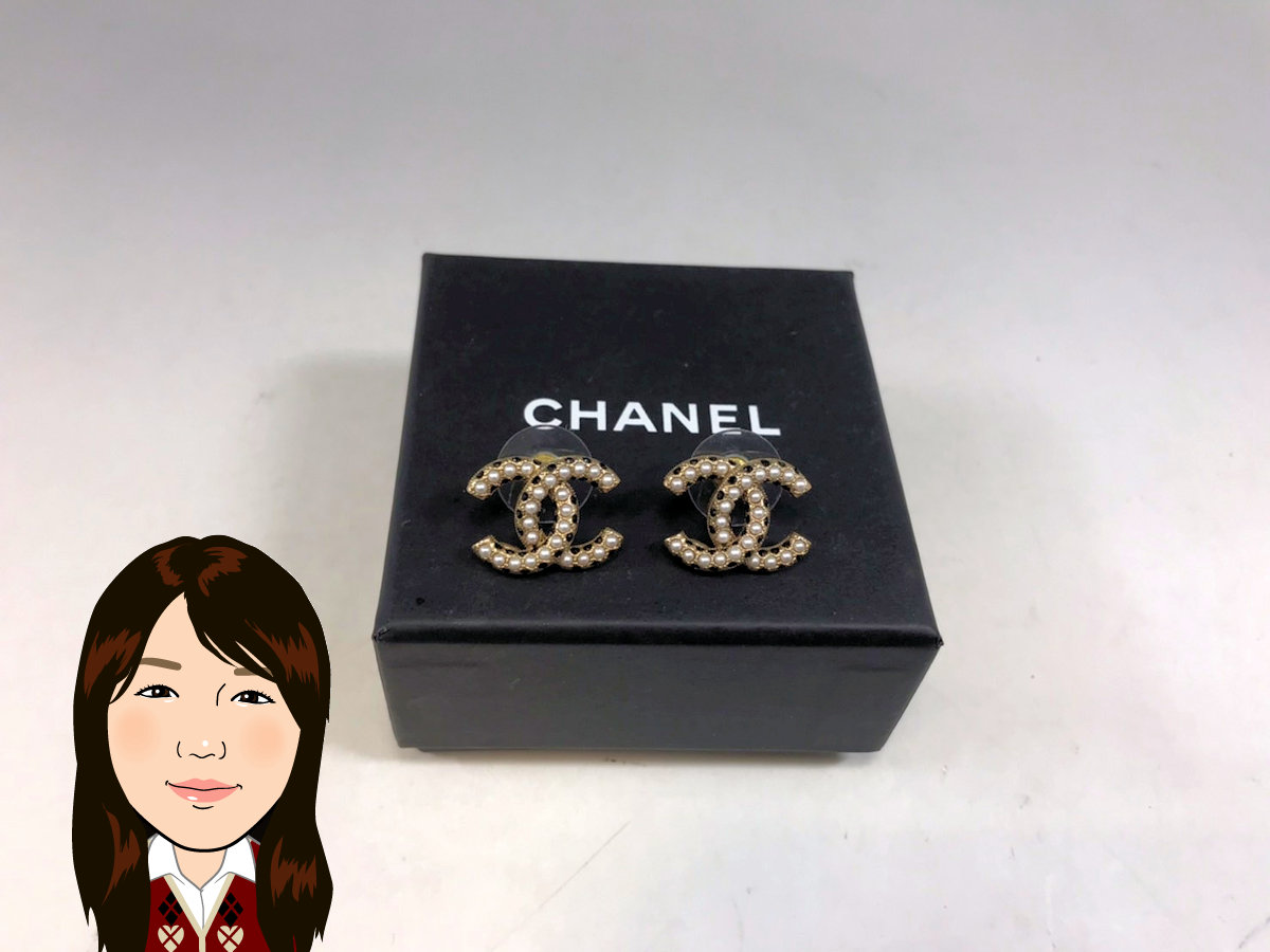 CHANEL 【シャネル】 パール ストーン ココマーク ピアス 画像1