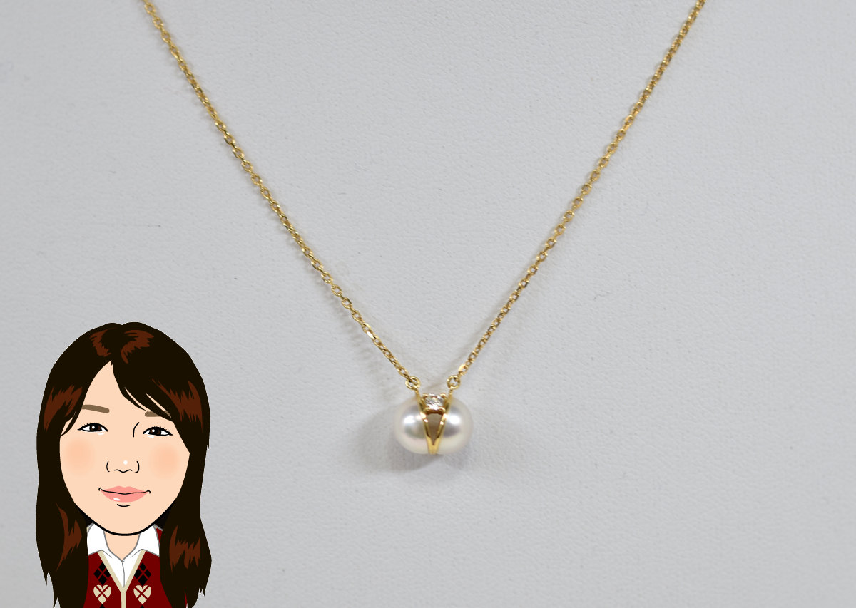 TASAKI 【タサキ】K18YG パール 真珠 ダイヤモンド ネックレス 画像1