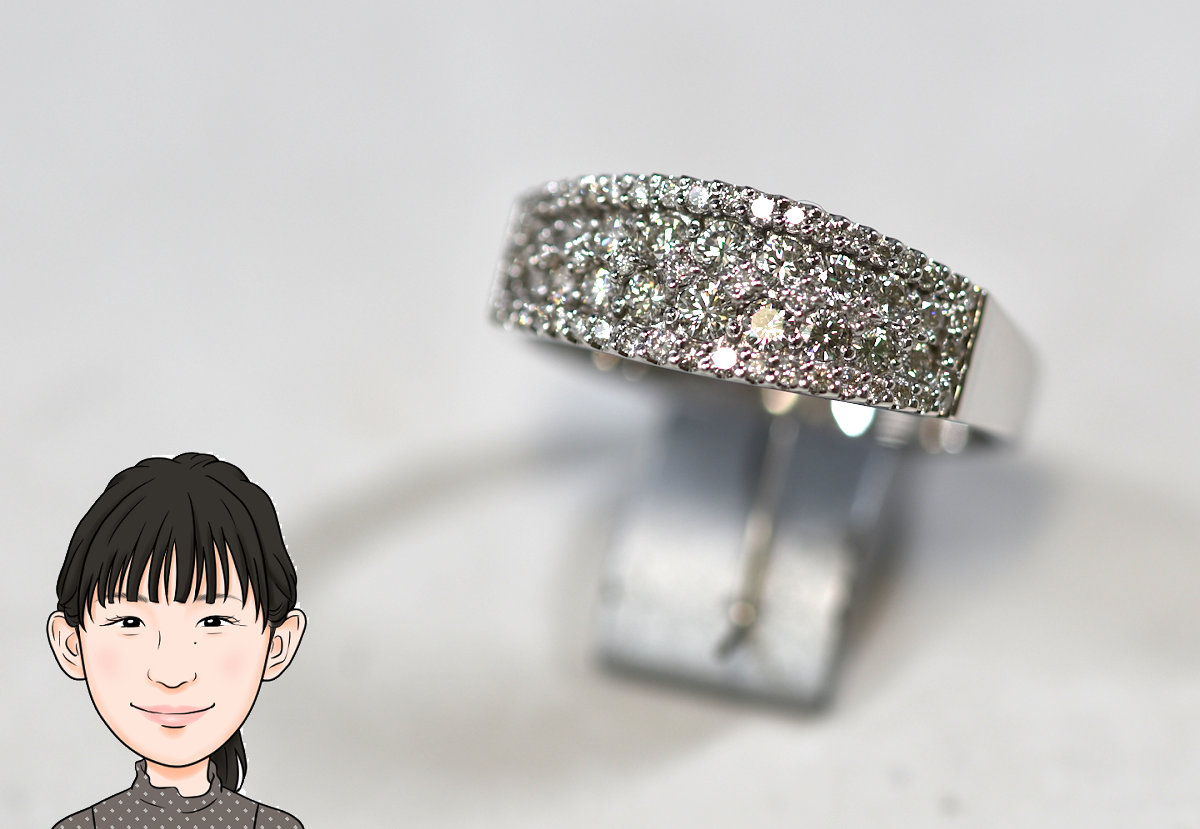 K18WG 18金ホワイトゴールド ダイヤモンド 指輪 リング 画像1