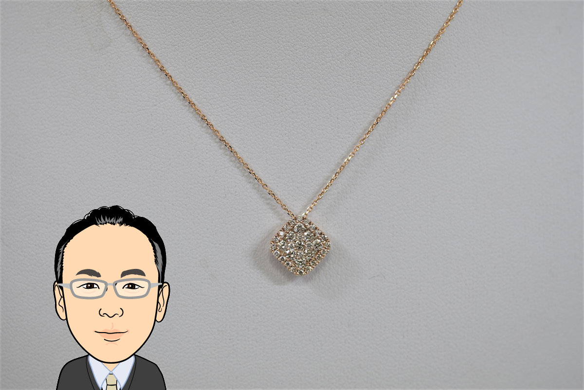 K18 18金 イエローゴールド ダイヤモンド ネックレス 画像1