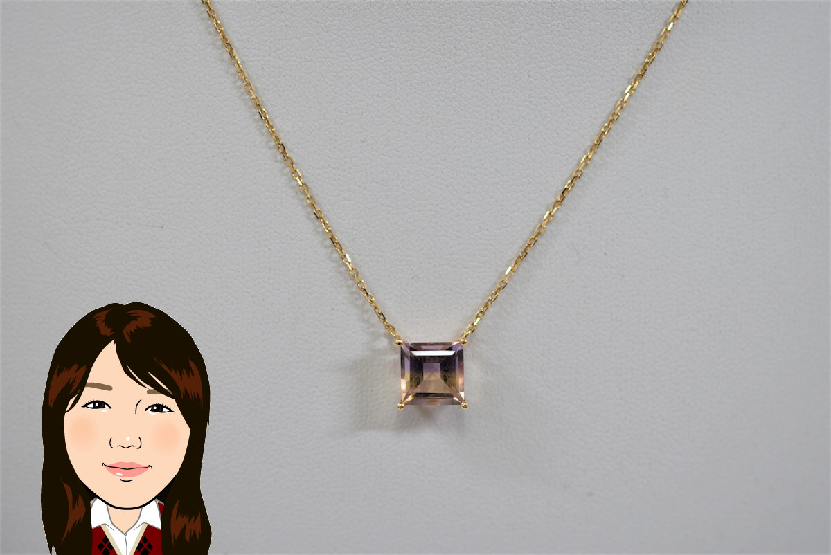 K18 18金 イエローゴールド パティ―カラークォーツ ネックレス 画像1