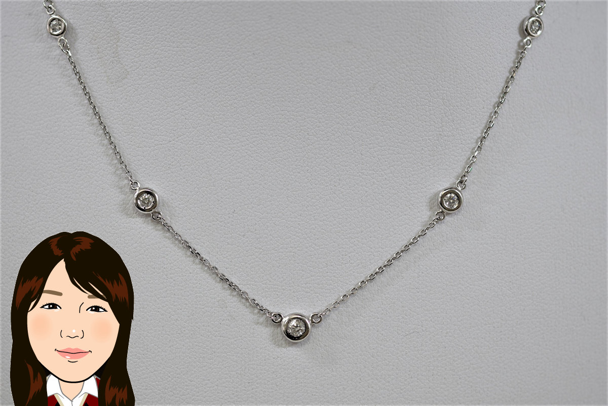 Pt850 プラチナ 850 ダイヤモンド ステーションダイヤ ネックレス 画像1