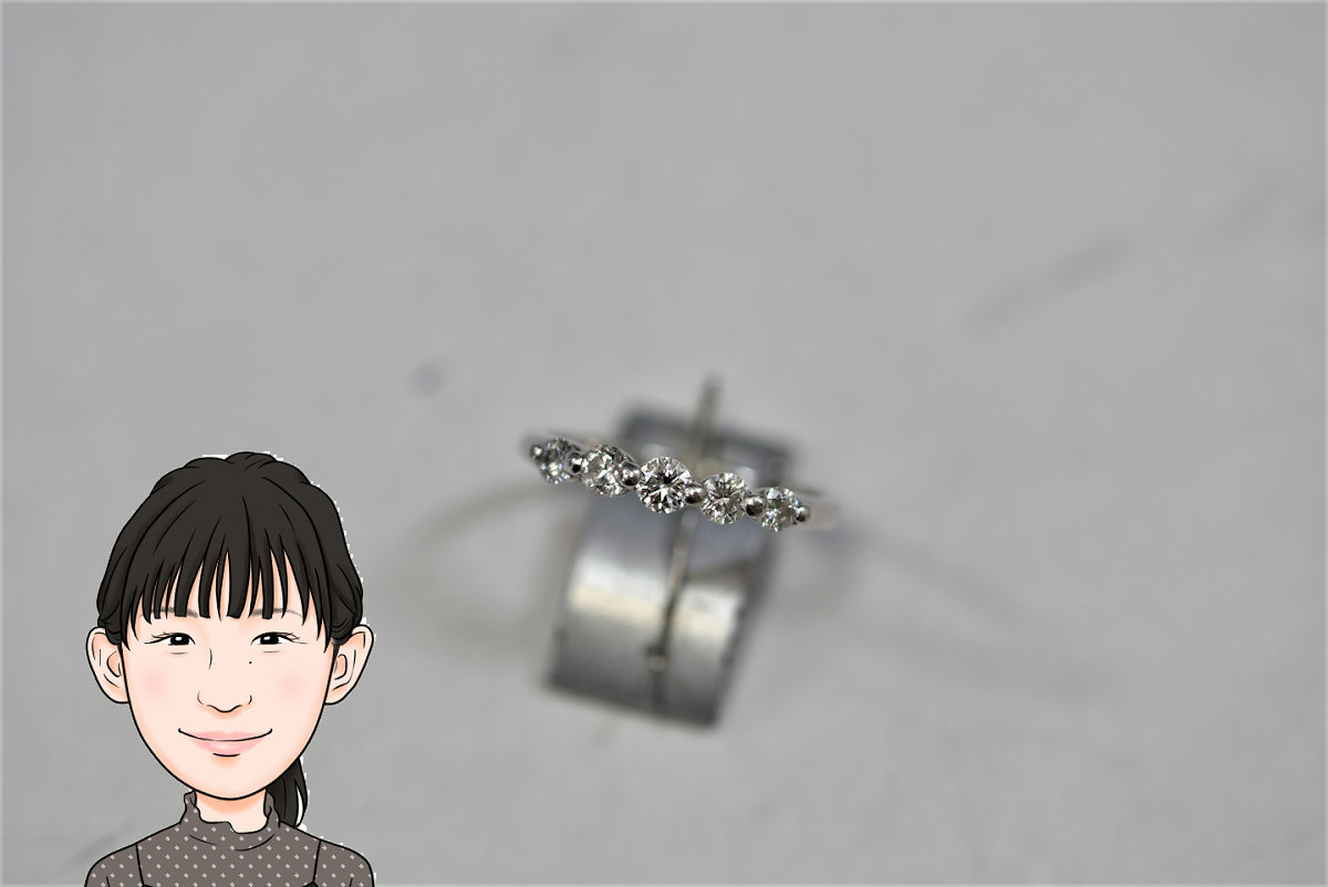Pt900 プラチナ900 ダイヤモンド 一文字 指輪 リング 画像1