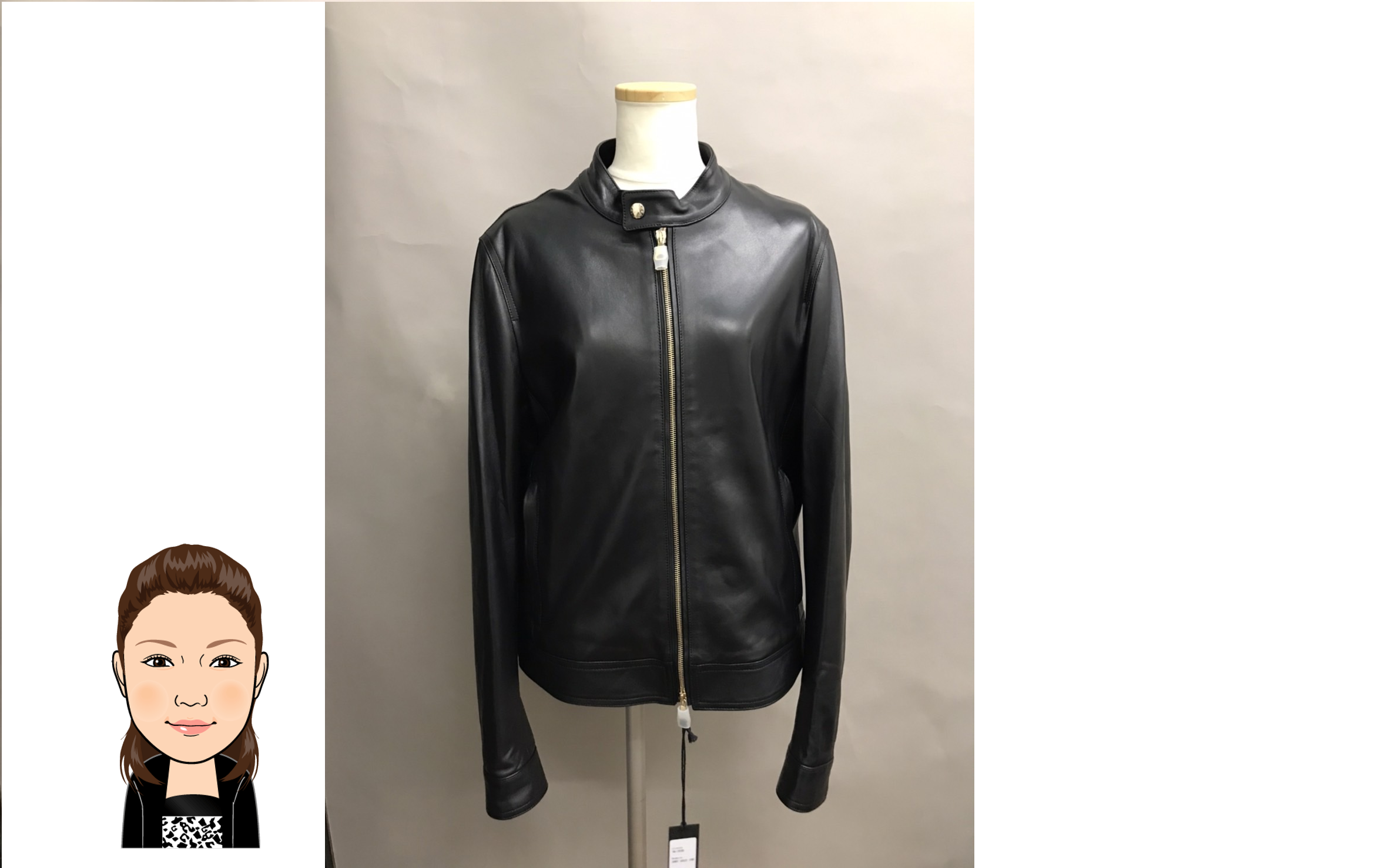 EMMETI 【エンメティ】 黒 レザー ライダースジャケット ユリ 画像1
