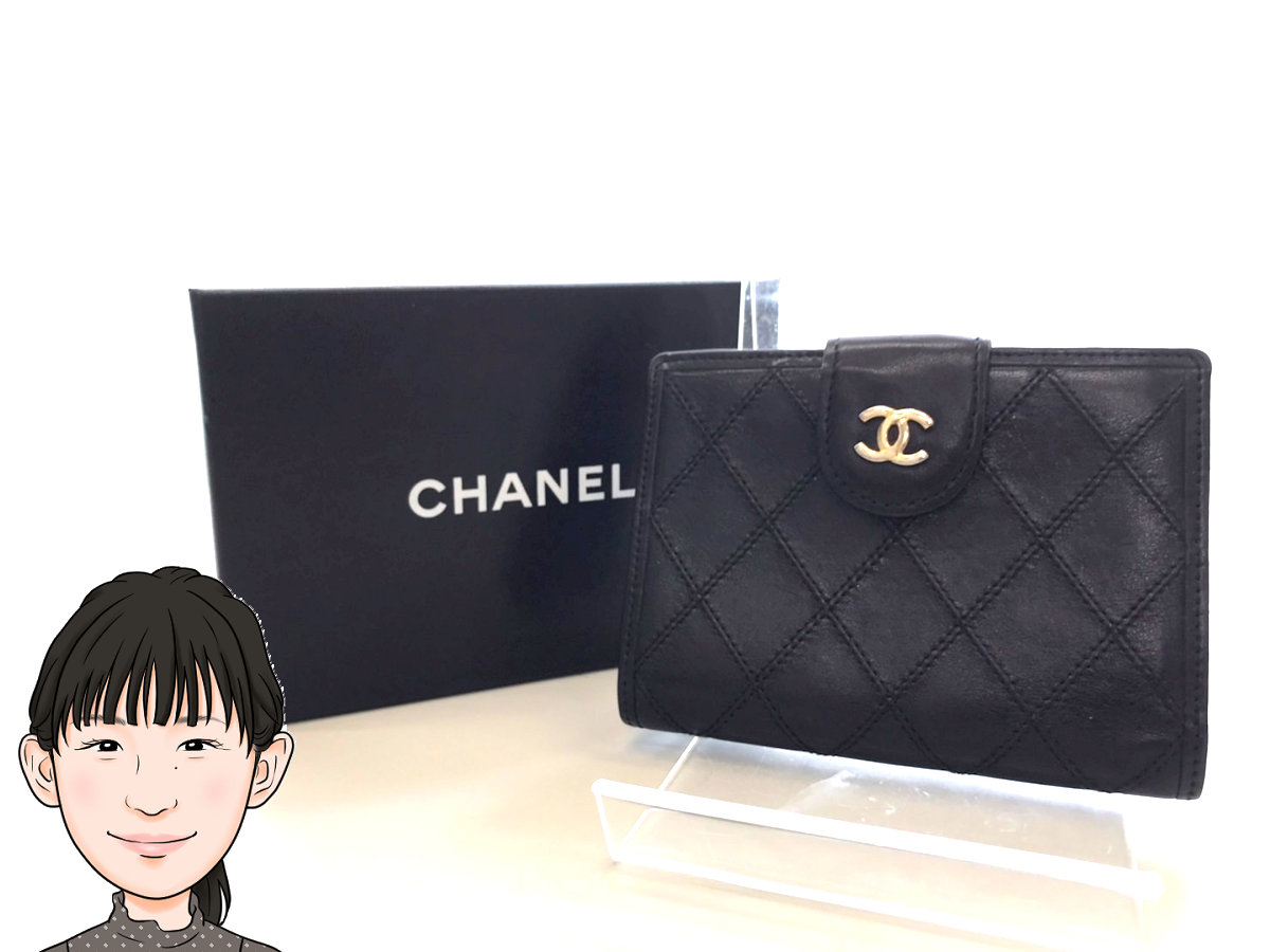 CHANEL 【シャネル】 ラムスキン マトラッセ 2つ折り財布 画像1
