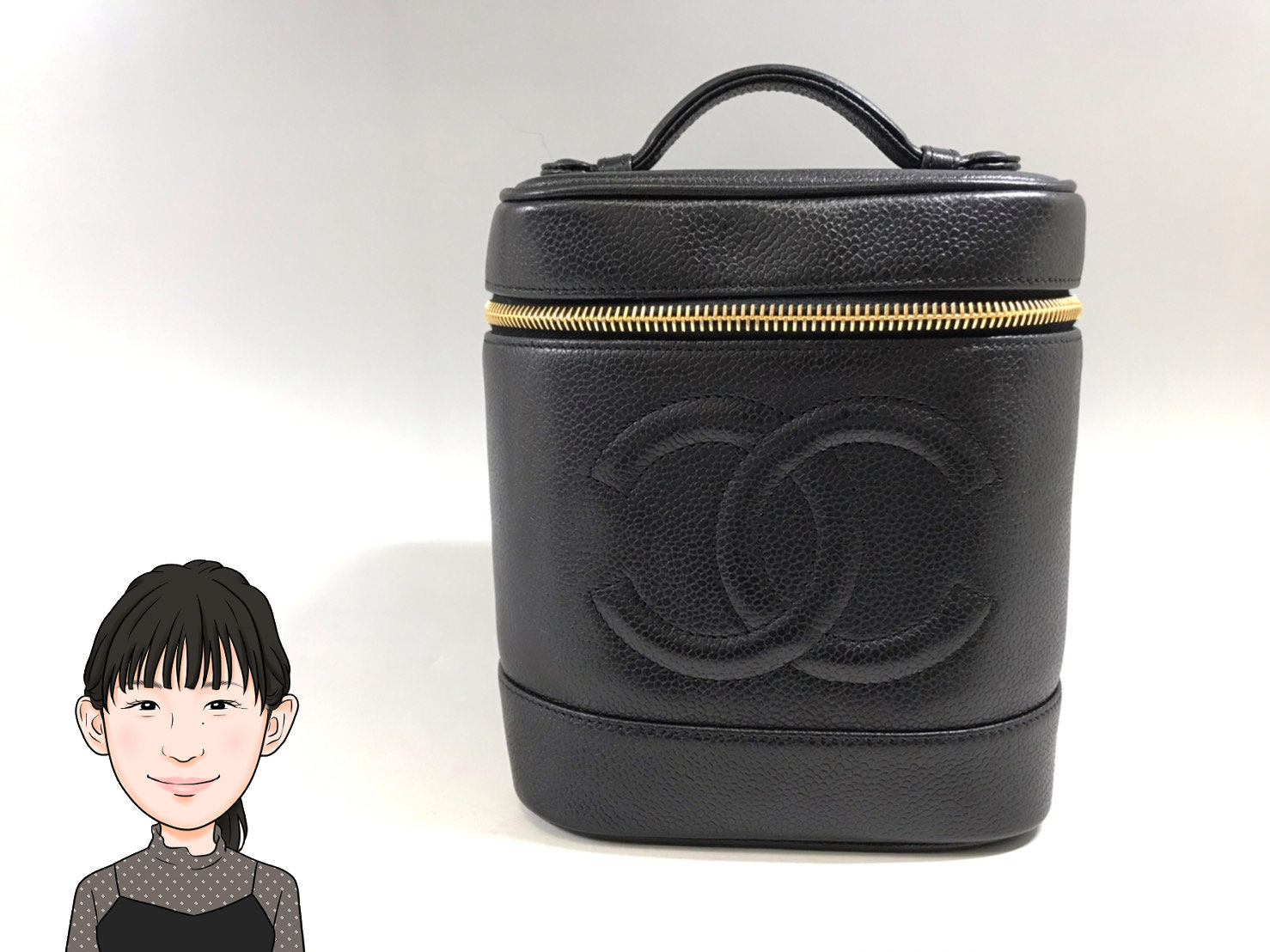 CHANEL 【シャネル】 キャビアスキン バニティバッグ 画像1
