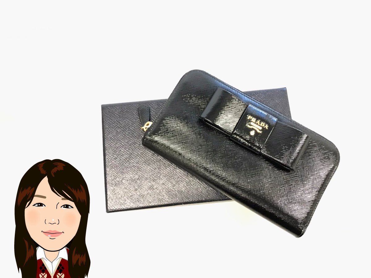 PRADA 【プラダ】 パテント ラウンドファスナー長財布 画像1
