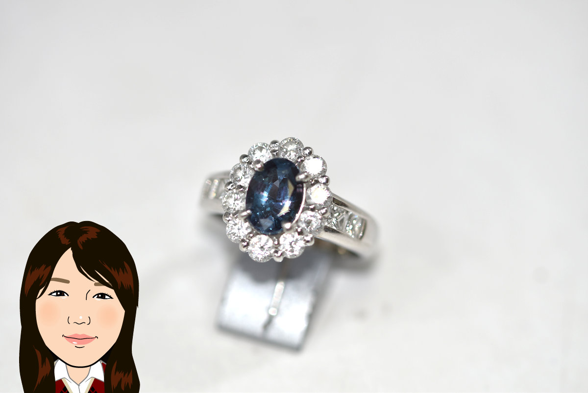 Pt900 【プラチナ】 アレキサンドライト ダイヤモンド 指輪 画像1