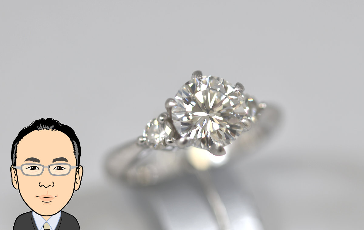 Pt900 プラチナ ダイヤモンド立爪指輪 婚約指輪 画像1