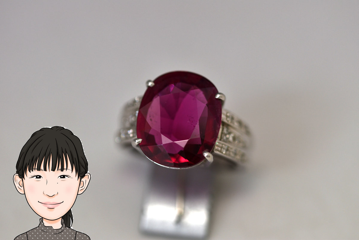 Pt900 プラチナ900 ピンクトルマリン ダイヤモンド 指輪 リング 画像1