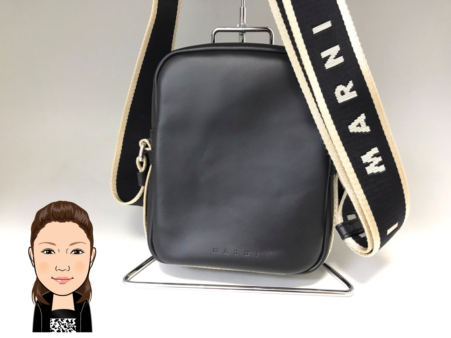 MARNI 【マルニ】 黒革 ショルダーバッグ 画像1
